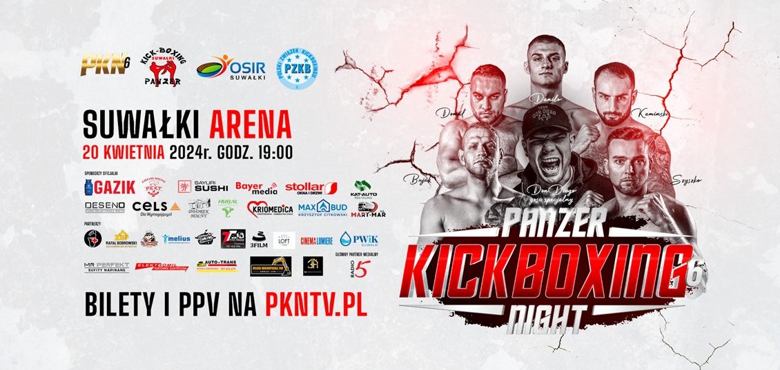 PANZER KICKBOXING NIGHT 6 w Suwałki Arena panzer kickboxing night plakat3