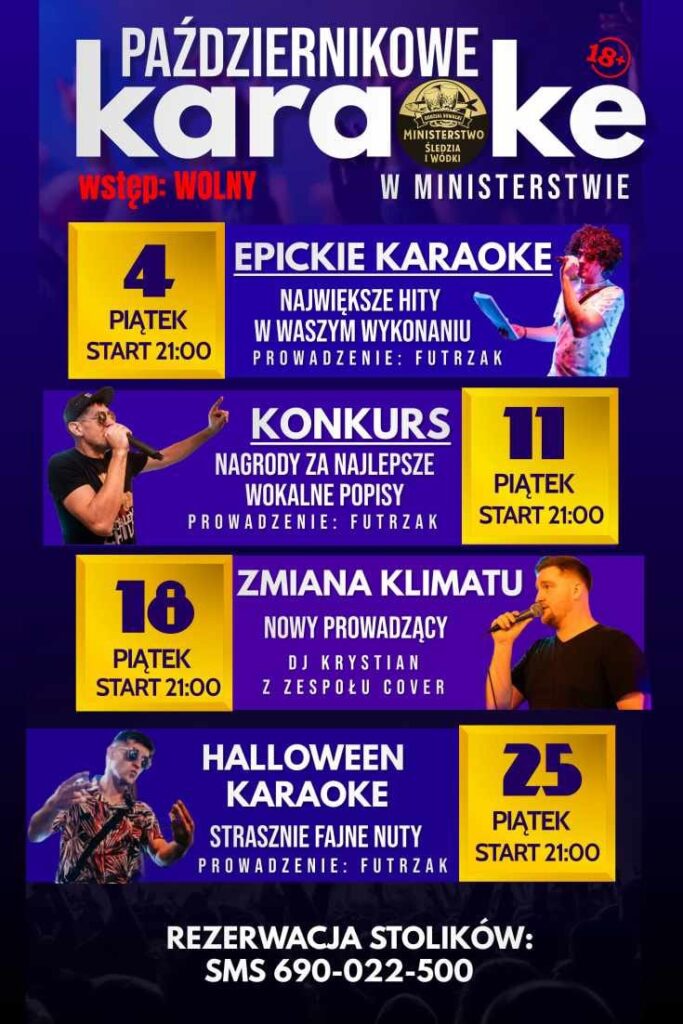 pazdziernikowe karaoke w ministerstwie sledzia i wodki