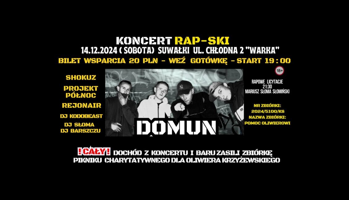 DOMUN Koncert RAP-SKI – Charytatywny Powrót Legendy domun koncert rap ski