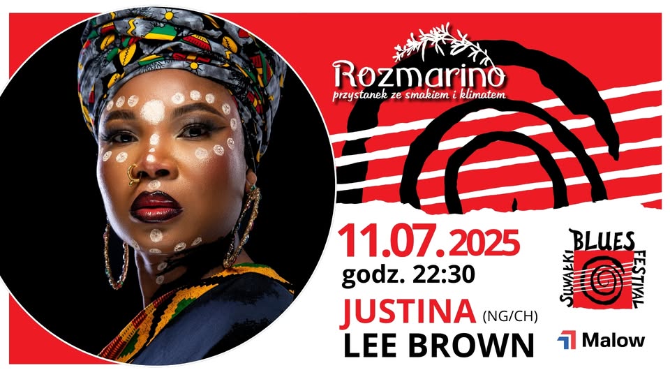 Justina Lee Brown na Suwałki Blues Festival 2025 Justina Lee Brown na scenie podczas koncertu