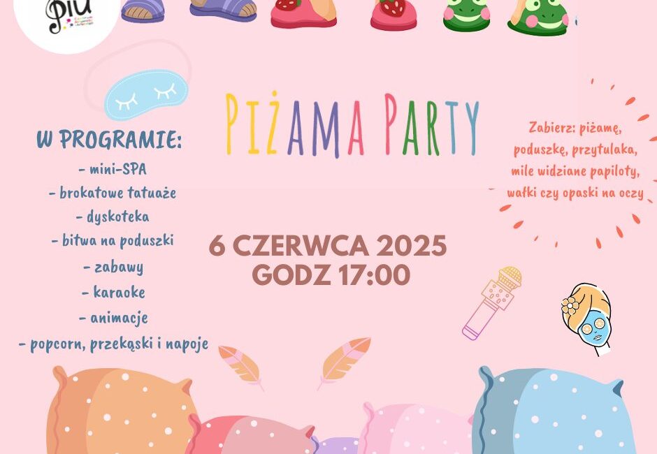 Piżama Party i SPA dla dzieci Uśmiechnięte dzieci w piżamach podczas zabawy