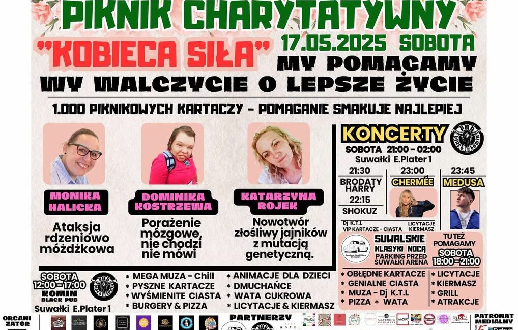 PIKNIK CHARYTATYWNY 'KOBIECA SIŁA' sila kobiet piknik charytatywny w suwalkach pomoc ktora ma znaczenie