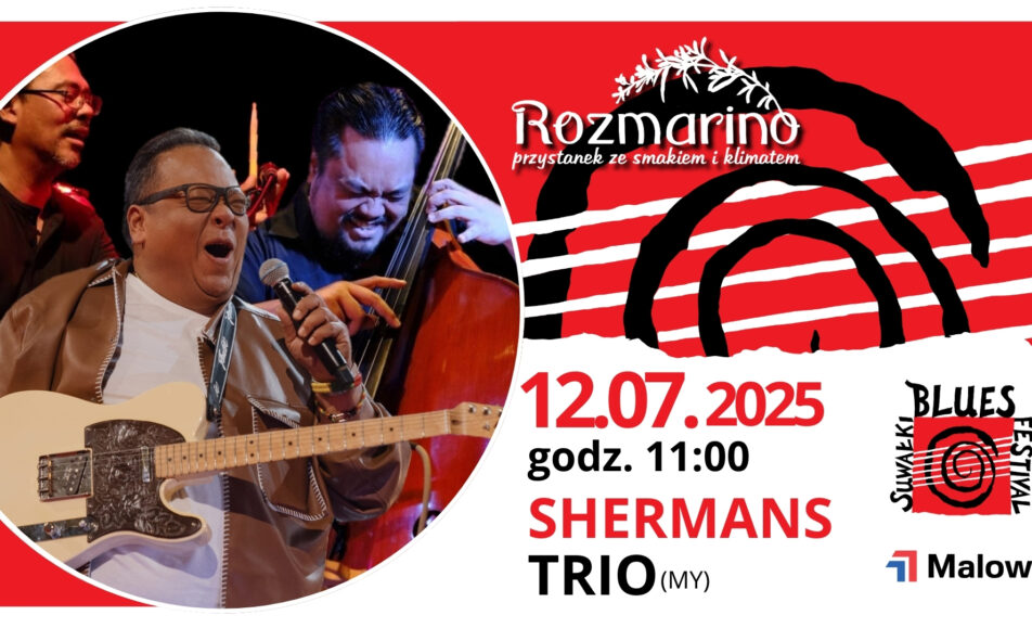 Sherman Tan z zespołem Shermans Trio podczas koncertu