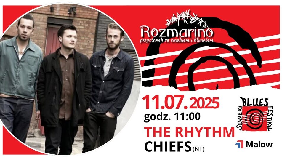 Trzech członków zespołu The Rhythm Chiefs podczas koncertu