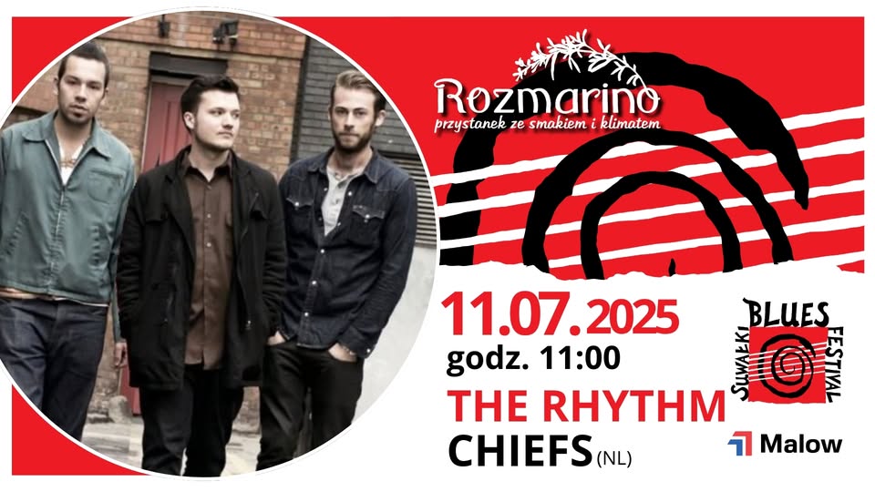 Śniadanie Bluesowe - The Rhythm Chiefs Trzech członków zespołu The Rhythm Chiefs podczas koncertu