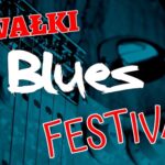 Plakat informujący o koncertach klubowych podczas Suwałki Blues Festival w Piwiarni
