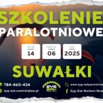 Paralotniarz podczas lotu nad malowniczym krajobrazem