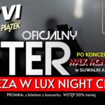 Malik Montana na plakacie zapowiadającym after party w Lux Night Club