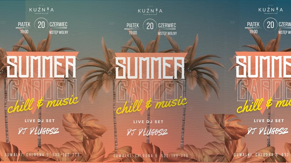 Summer Garden Chill & Music DJ Długosz w Kuźni Food&Drink DJ Długosz podczas występu na żywo w Kuźni Food&Drink