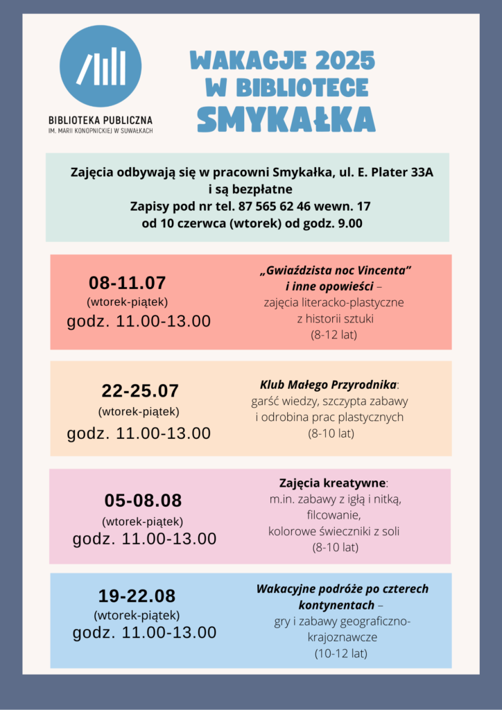 wakacje 2025 z biblioteka publiczna w suwalkach 3