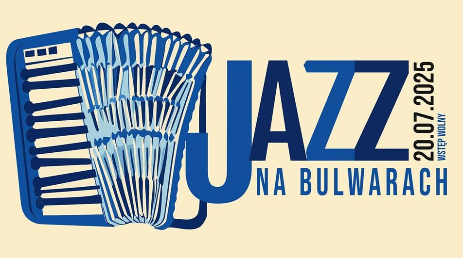 Plakat promujący koncert jazzowy z udziałem SOK BAND na bulwarach