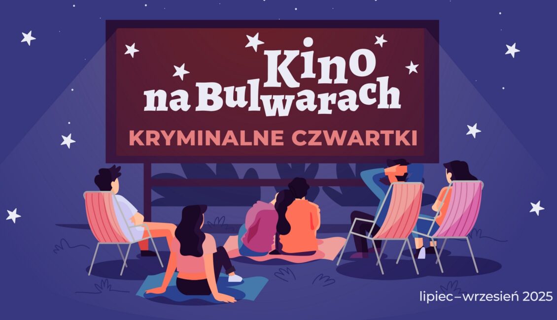 Plakat filmu Nie jesteśmy aniołami w ramach plenerowego kina w Suwałkach