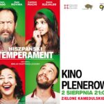 Plakat wydarzenia Kino plenerowe w Zielonym Kamedulskim z informacjami o filmie Hiszpański Temperament