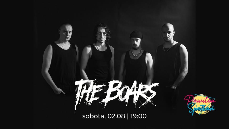 Koncert The Boars w Pawilonie Spotkań Zespół The Boars grający koncert na scenie plenerowej