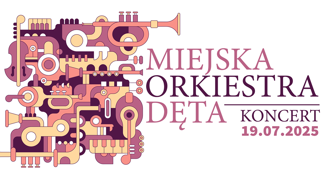 Plakat letniego koncertu Miejskiej Orkiestry Dętej