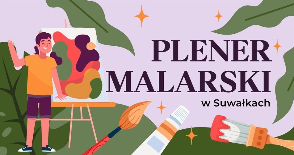 Pędzle i farby używane podczas pleneru malarskiego