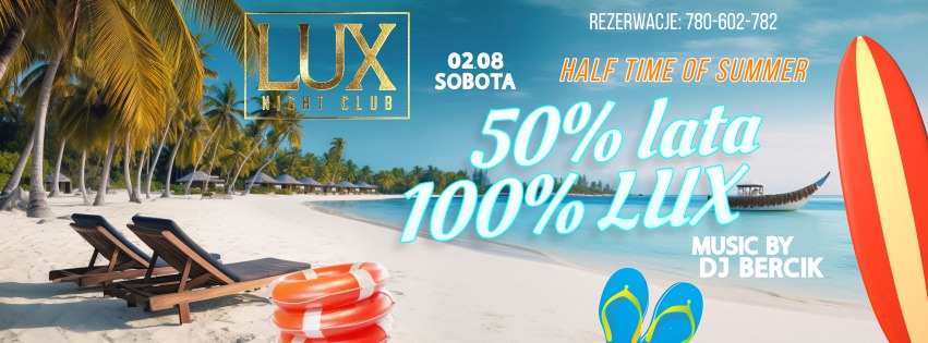 Plakat imprezy w Lux Night Club z DJ-em Bercikiem