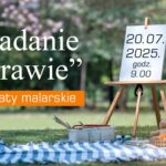 Plakat promujący warsztaty malarskie Śniadanie na trawie