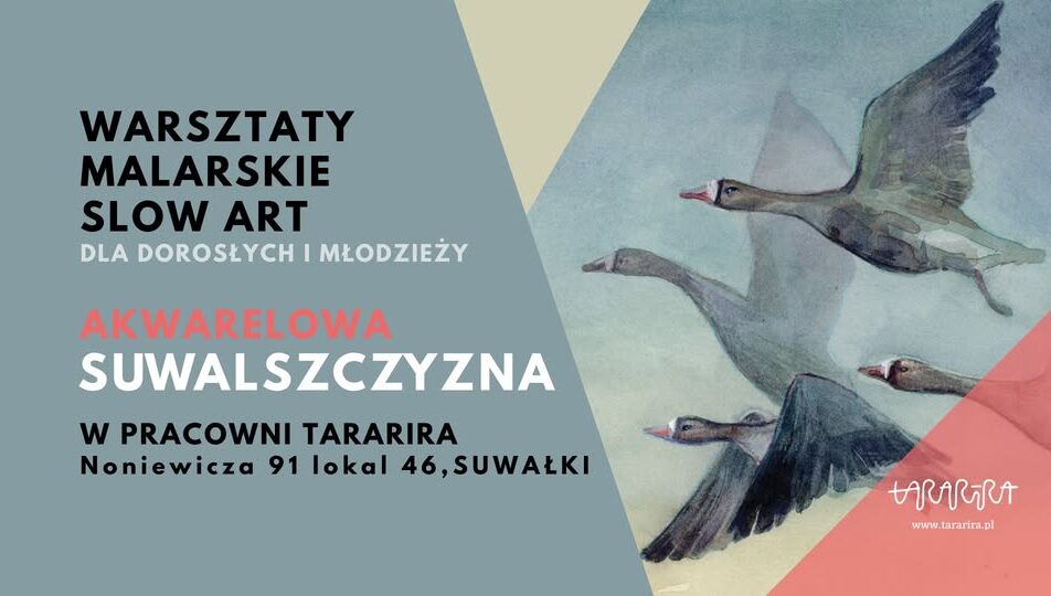 plakat warsztatów malowania akwareli inspirowanych krajobrazem Suwalszczyzny