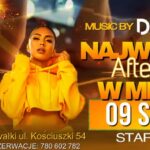 Plakat promujący afterparty z DJ Dizzkats w Lux Night Club w Suwałkach