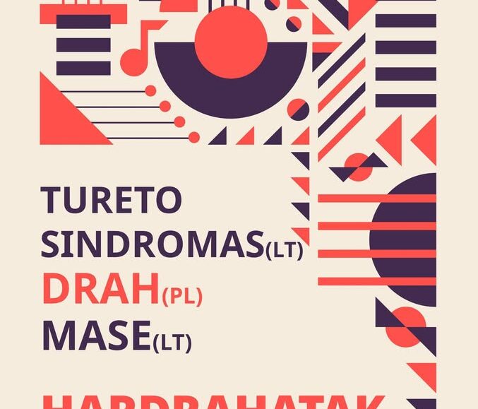 Zespoły Tureto Sindromas, MASE i DRAH na plakacie koncertowym HarDrahAtak Nr9