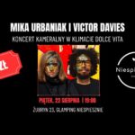 Mika Urbaniak i Victor Davies na plakacie promującym koncert Dolce Vita