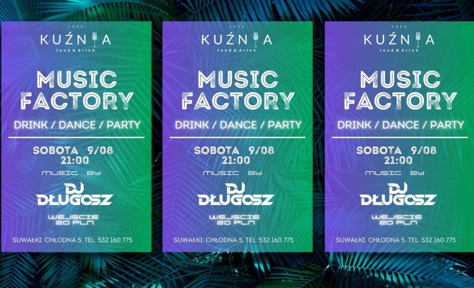 plakat imprezy z DJ-em Długoszem w Kuźni 9 sierpnia 2025