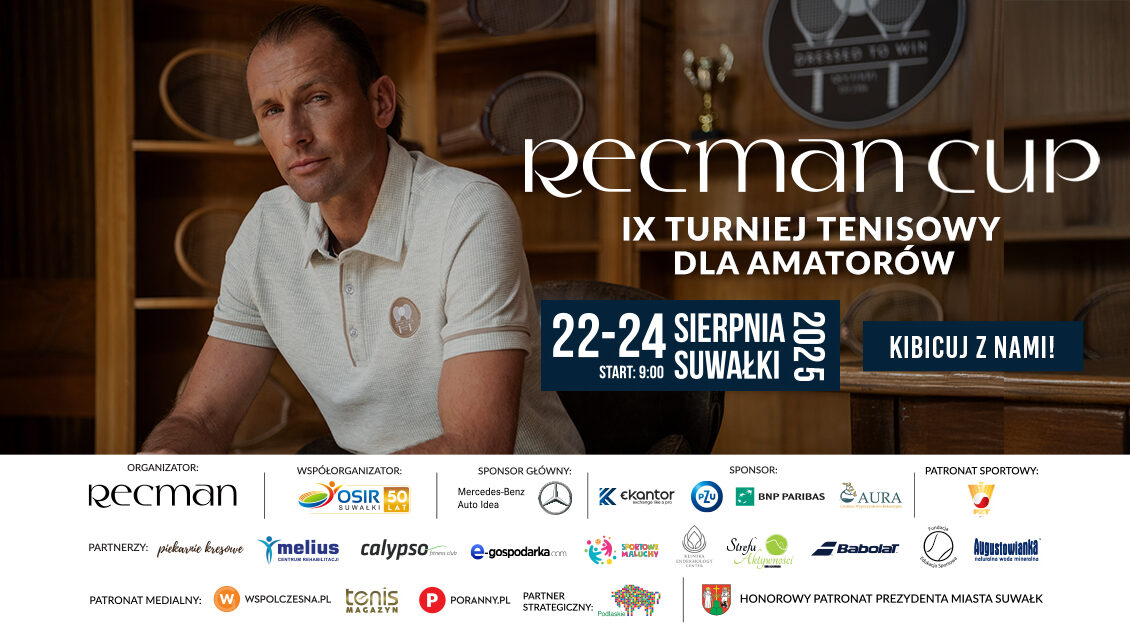 Plakat turnieju tenisowego Recman Cup 2025 w Suwałkach