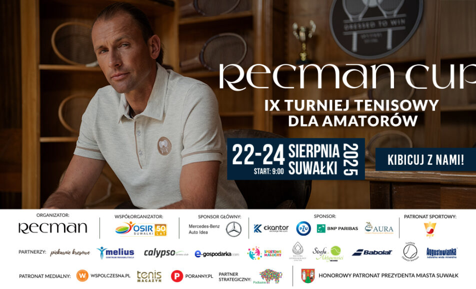 Plakat turnieju tenisowego Recman Cup 2025 w Suwałkach