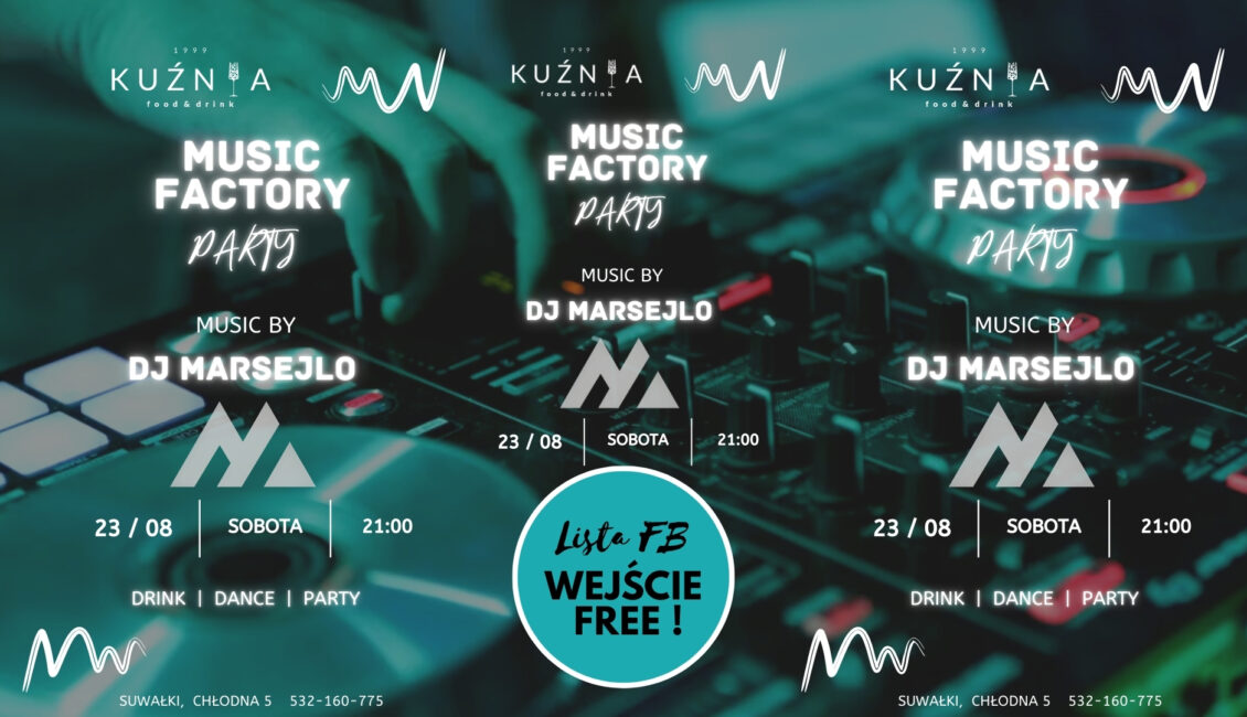 plakat promujący imprezę Summer Party z DJ Marsejlo 23 sierpnia