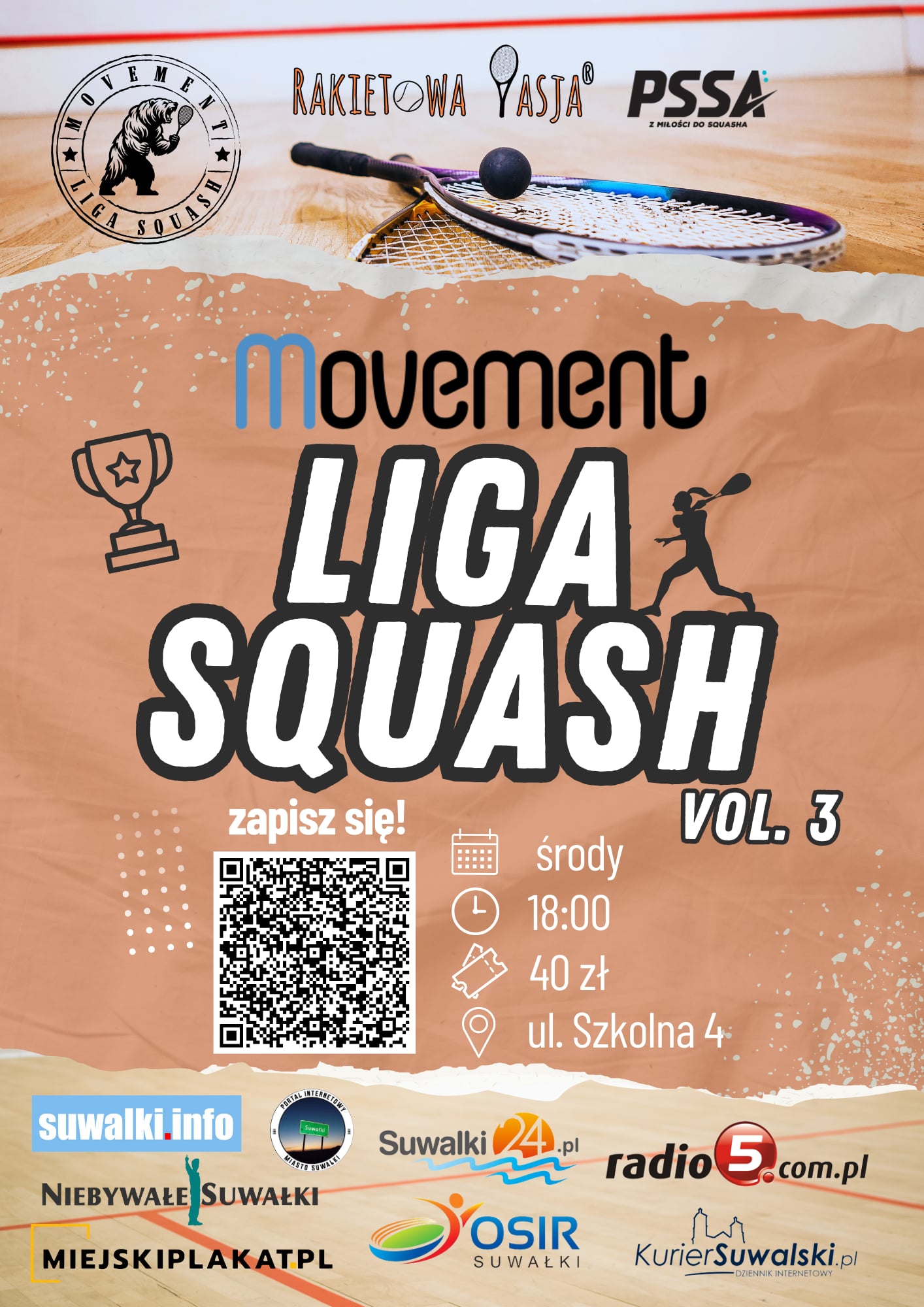 Rusza trzecia edycja Movement Ligi Squasha w Suwałkach
