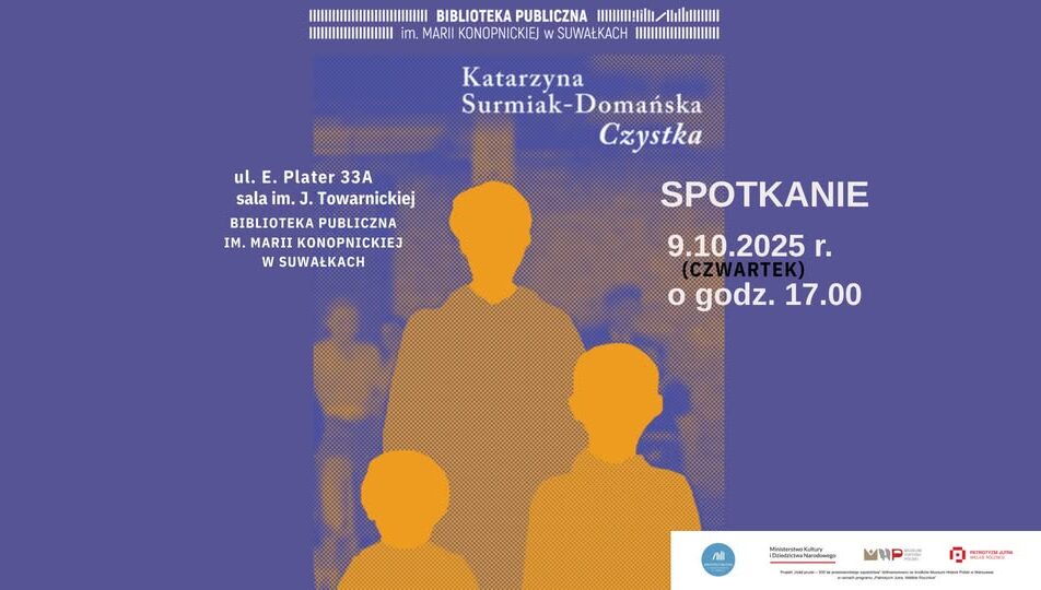 Czystka – spotkanie z Katarzyną Surmiak-Domańską Katarzyna Surmiak-Domańska podczas spotkania autorskiego z książką Czystka