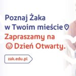 Plakat Dnia Otwartego w Szkole Żak w Suwałkach z informacjami o programie