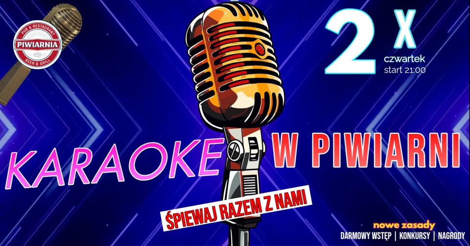 mikrofon na scenie przygotowany do karaoke w Piwiarni