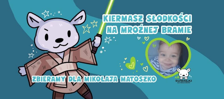 Plakat promujący kiermasz charytatywny dla Mikołaja Matoszko