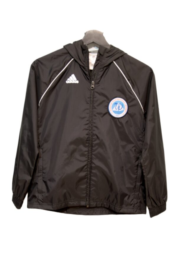 Kurtka Adidas CORE18 Wigry Suwałki – czarno-biała, rozmiar 140