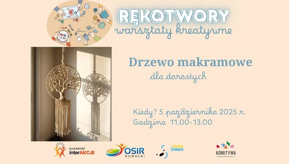 Rękotwory – drzewo makramowe makrama w formie drzewa wykonana ze sznurka