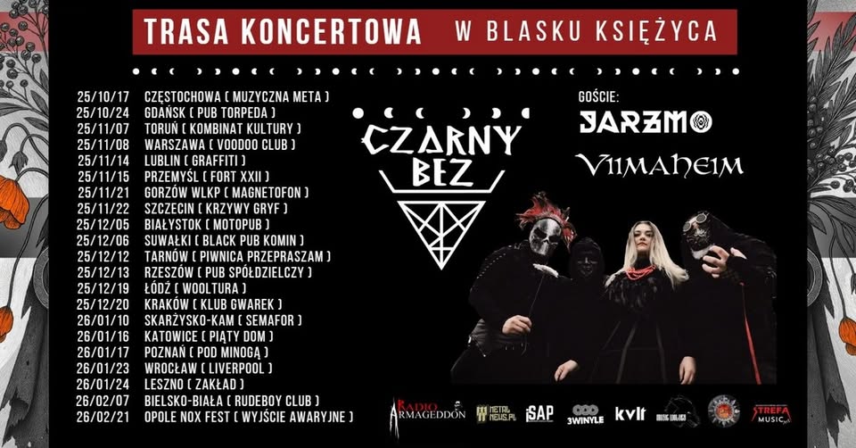 Suwałki: Czarny Bez + Jarzmo, Viimaheim Plakat koncertu zespołów Czarny Bez, Jarzmo i Viimaheim w Suwałkach