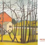 obraz malarski przedstawiający pejzaż i warzywa autorstwa Mikołaja Nowotniaka