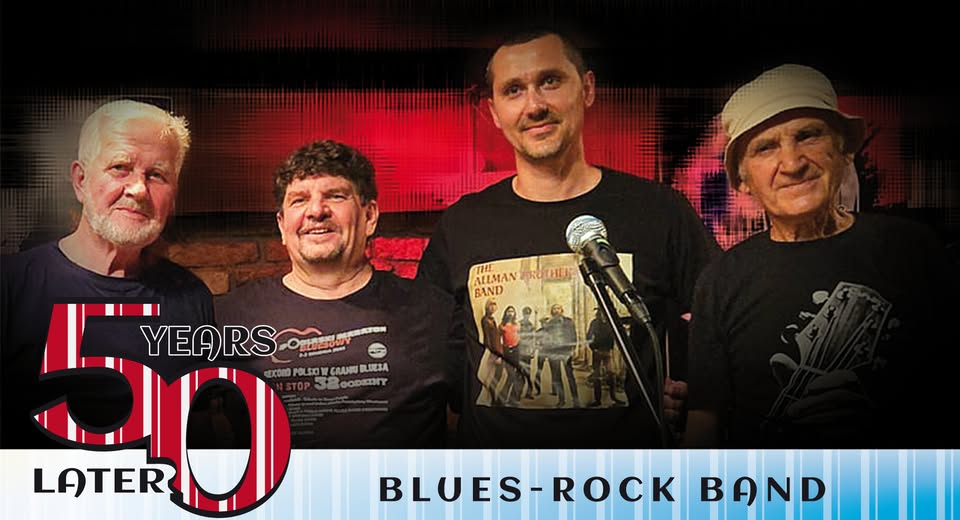XXXVI spotkanie Suwalskiego Fan Clubu Bluesa Zespół 50 Years Later grający na scenie podczas koncertu bluesowego