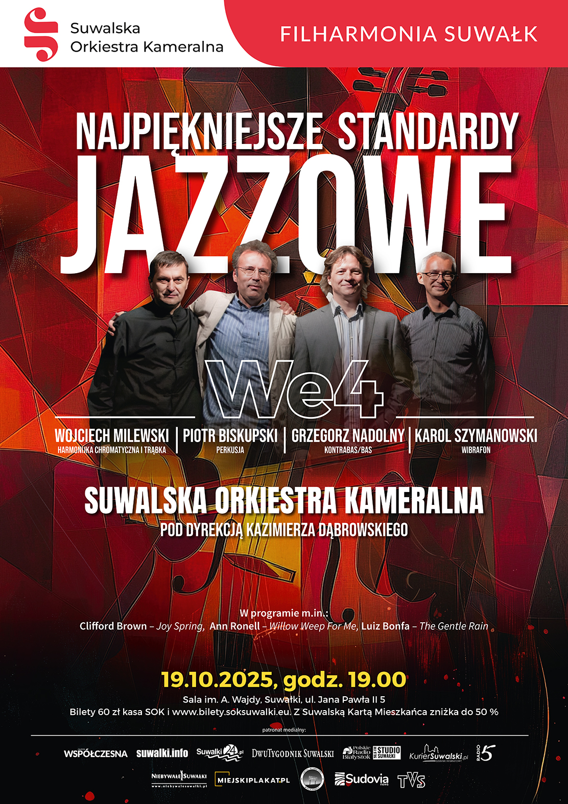 Koncert jazzowy We4 i Suwalskiej Orkiestry Kameralnej w Suwałkach Koncert jazzowy We4 i Suwalskiej Orkiestry Kameralnej w Suwałkach