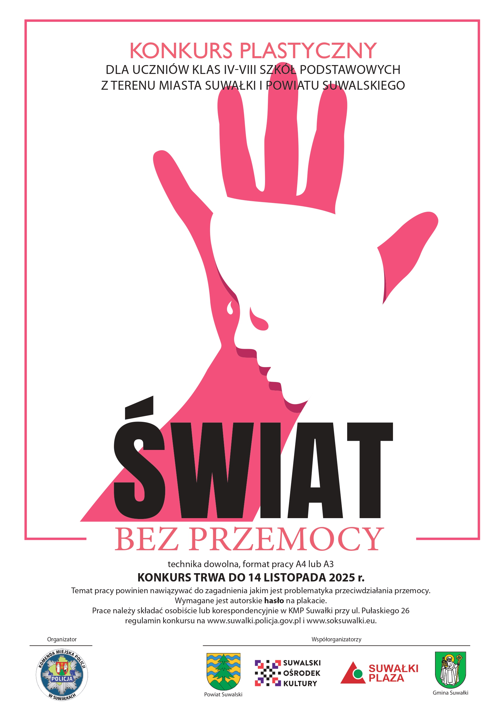 Konkurs plastyczny „Świat bez przemocy” dla uczniów szkół podstawowych w Suwałkach