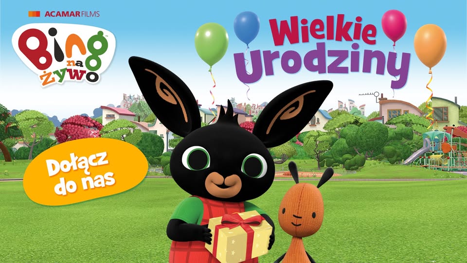 Postacie z przedstawienia Bing na scenie teatralnej