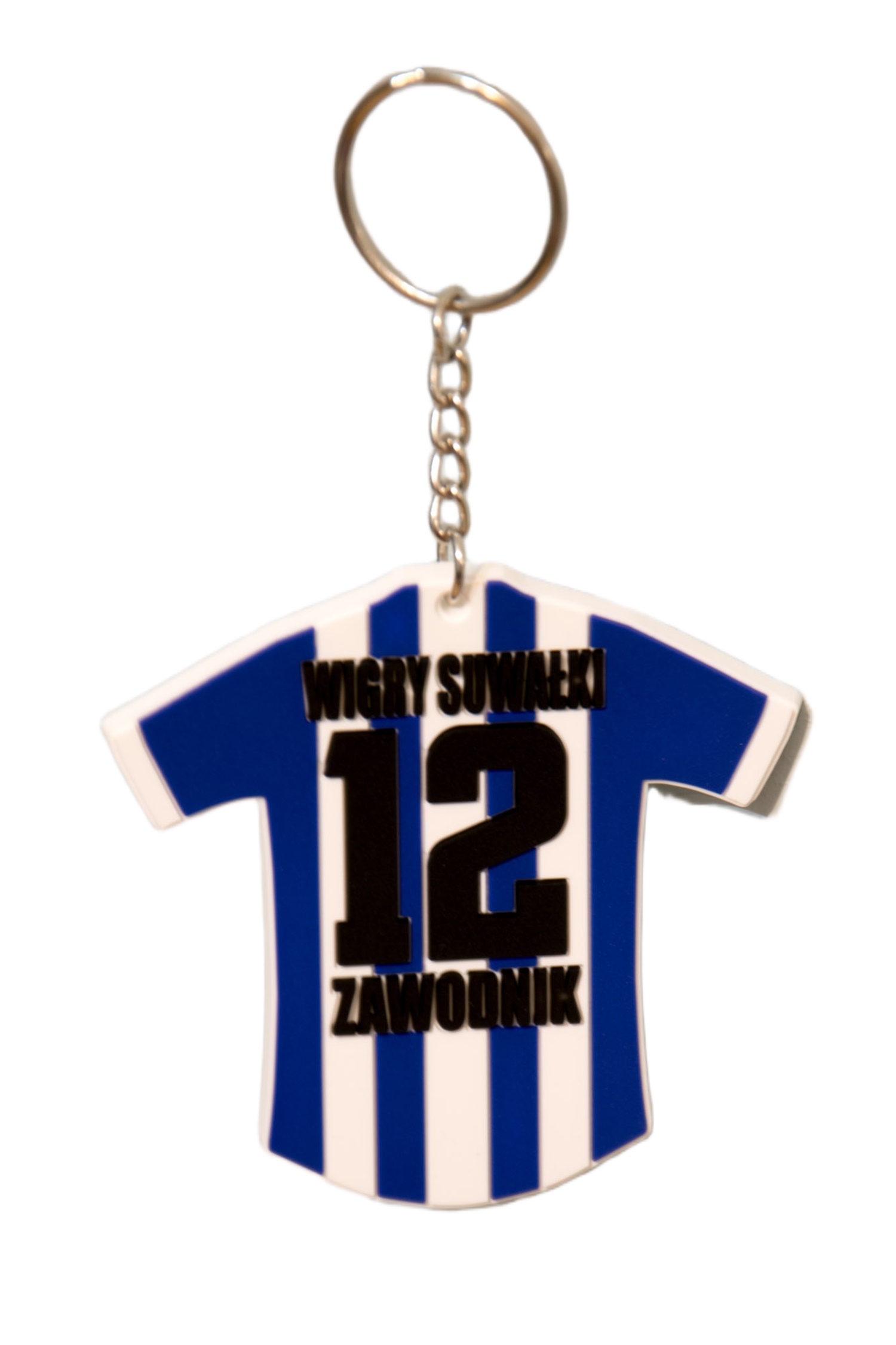 Brelok kibica Wigry Suwałki - koszulka „12. zawodnik” biało-niebieska 280fc3152d7650f15a923382f8dc322e