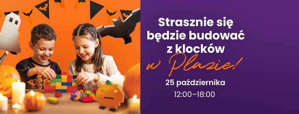 Elementy halloweenowej zabawy i budowania z klocków w Suwałki Plaza