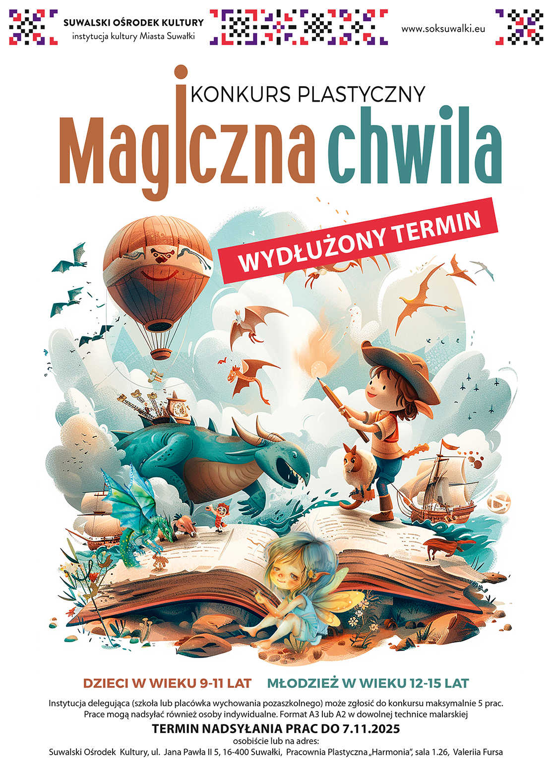 Wydłużony termin zgłoszeń do konkursu plastycznego „Magiczna chwila” w Suwałkach Wydłużony termin zgłoszeń do konkursu plastycznego „Magiczna chwila” w Suwałkach