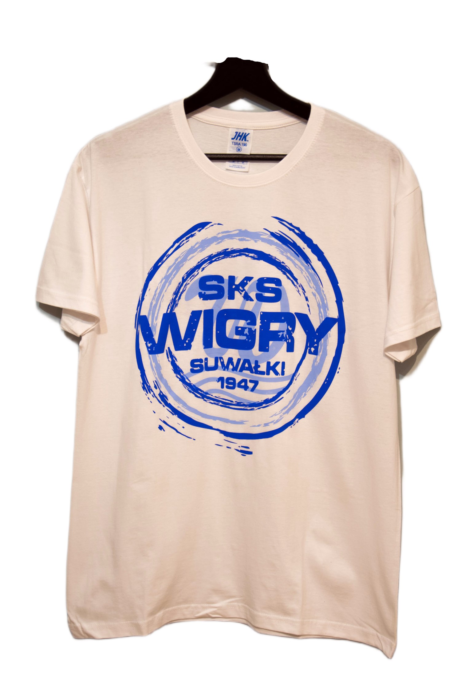 Koszulka bawełniana Wigry Suwałki „SKS 1947” - biała, rozmiar M f0e710e87fecd834f696955746e92a94