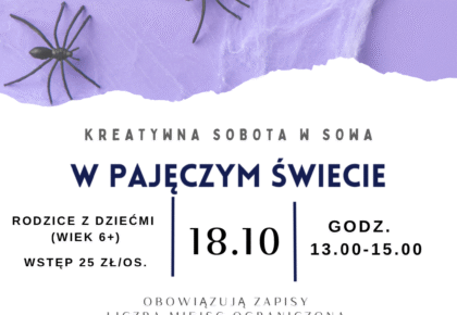Kreatywna sobota „W świecie pająków” w SOWA Suwałki