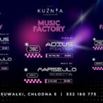 Plakat imprezy klubowej z DJ Adiusem i DJ Marsejlo