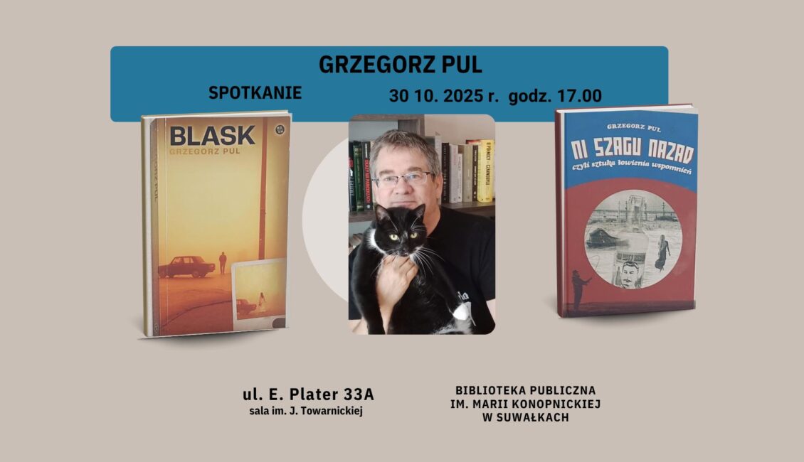 Spotkanie z Grzegorzem Pulem Grzegorz Pul autor książek podczas spotkania autorskiego